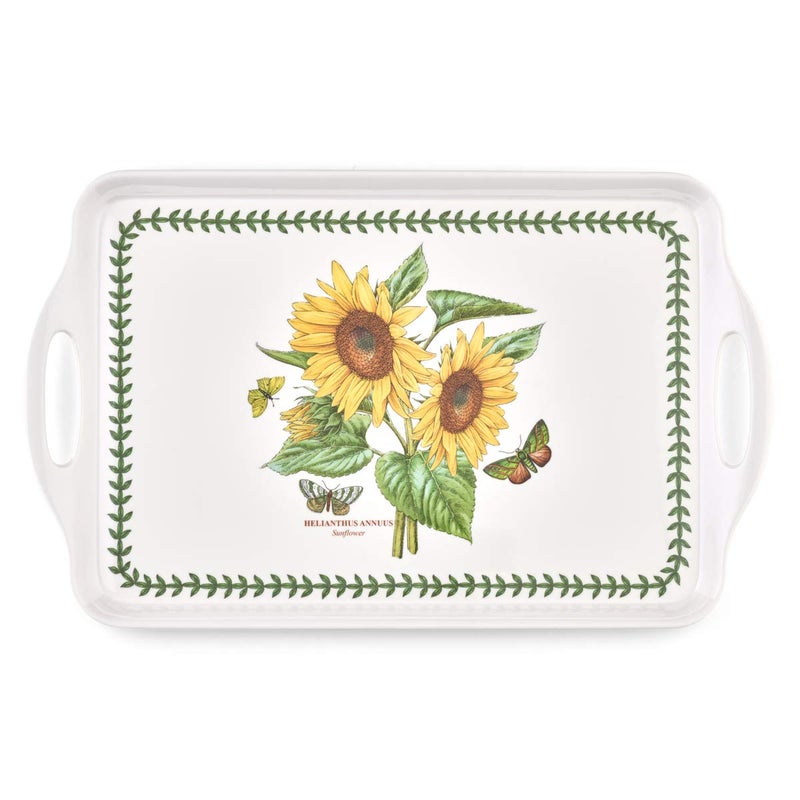 Pimpernel Botanic Garden Sandwich Tray, Sunflower Motif - Melamine Serving Platter with Handles for Indoor & Outdoor Use - Decorative Servware for Brunch & Coffee Tray, Dishwasher Safe (19" x 11.6") - Image 1